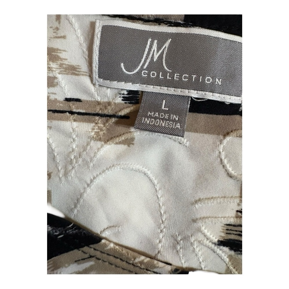 JM NWT Collection Black and White Fitted Graphic Blouse - Picture 6 of 7